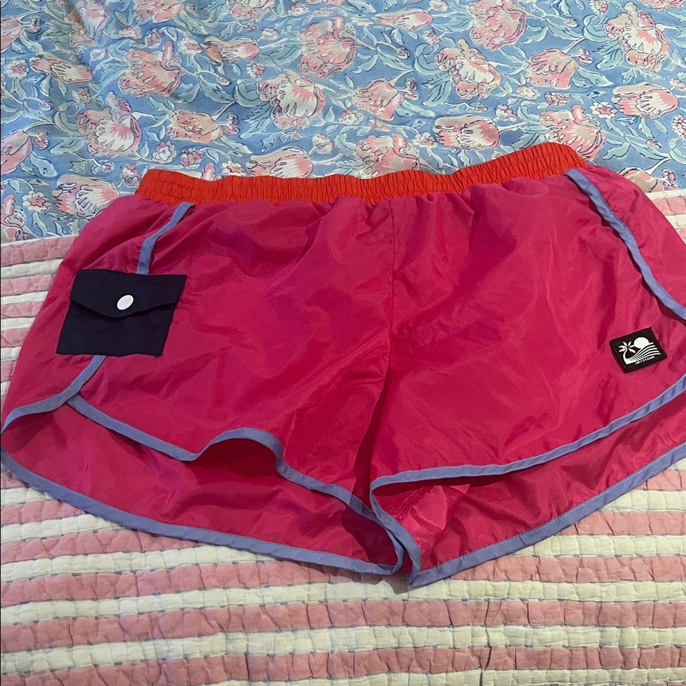 STAUD x New balance Pink Athletic Shorts.  Large. Never worn
